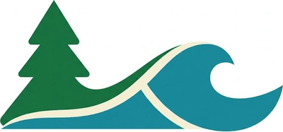 Логотип санаториев Киров-Пенза, современный минималистичный дизайн в корпоративных цветах, бюджетный отдых.